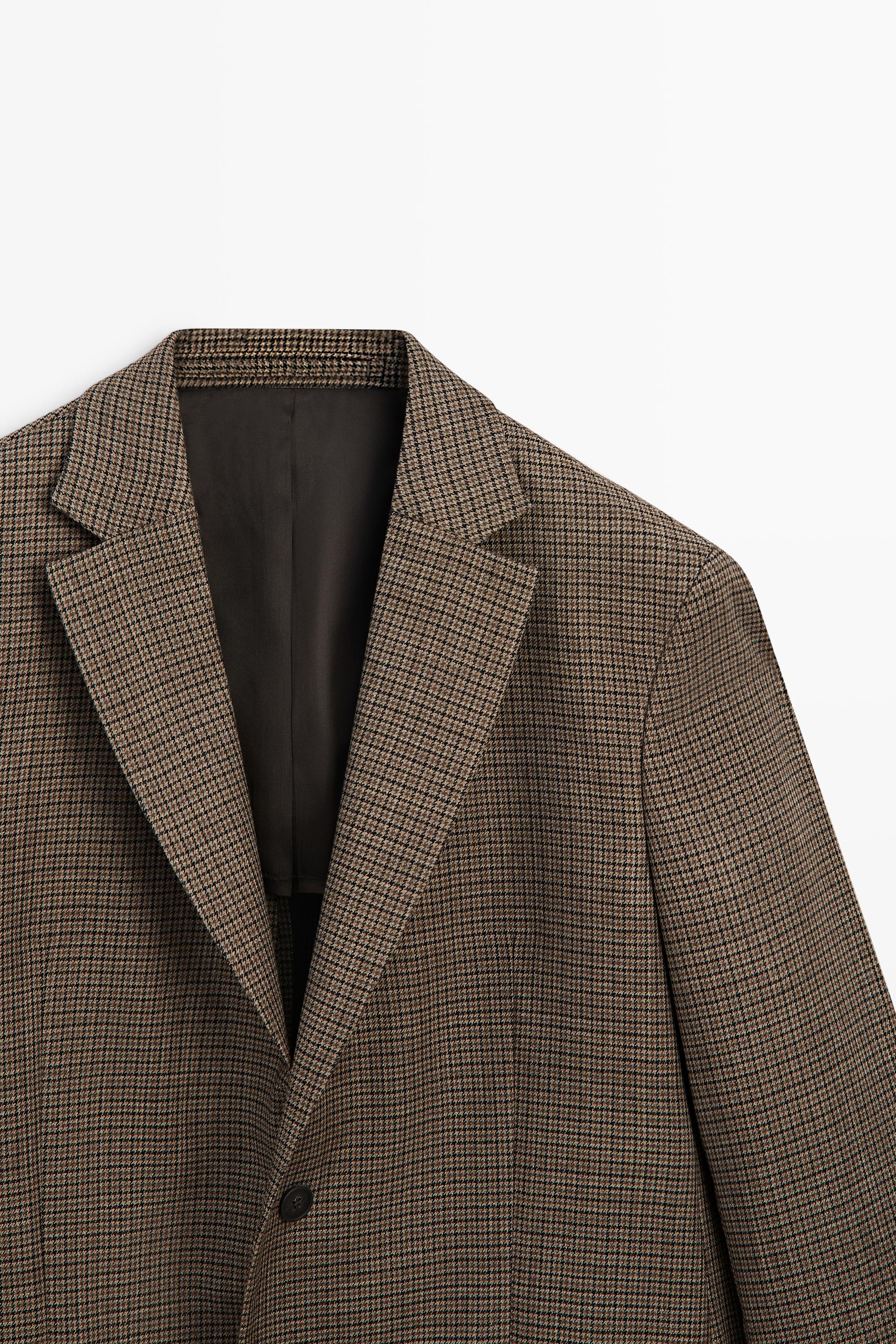 100% wool houndstooth blazer